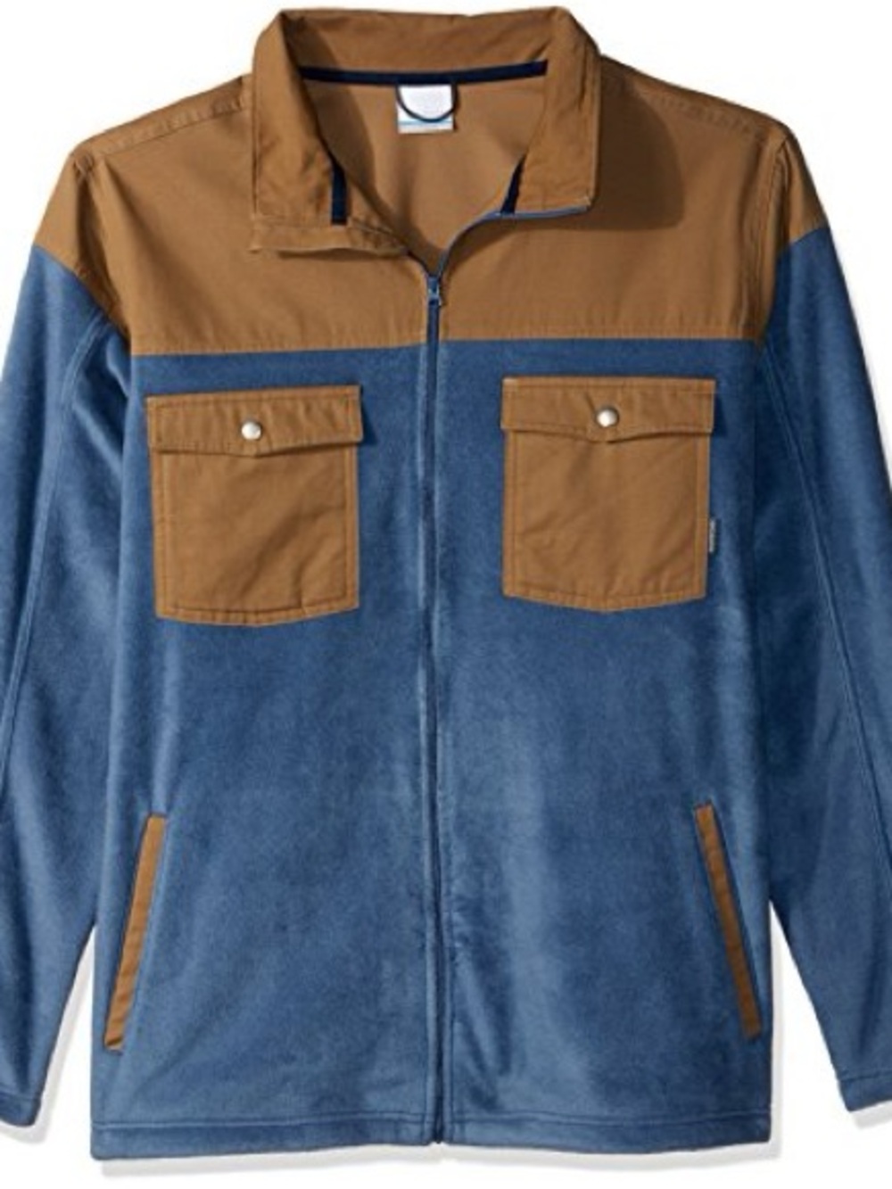 Columbia Men's Blue and Brown Fleece Shirt Jacket